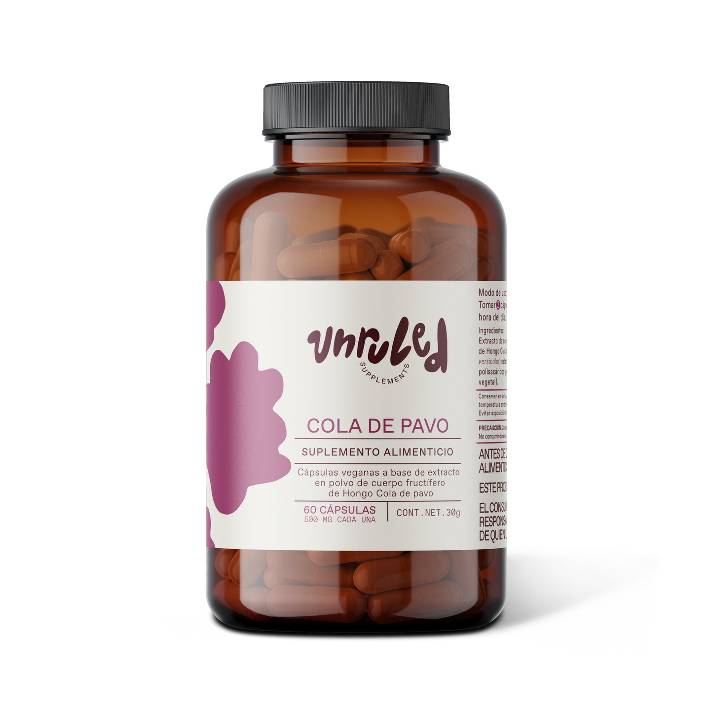 Cola de Pavo de Unruled 60 caps Extracto de hongo adaptógeno