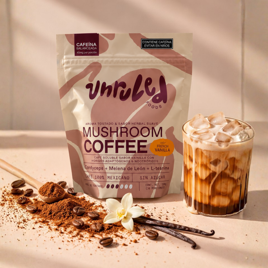 Café Soluble Sabor Vainilla con Hongos Adaptógenos y Lteanina